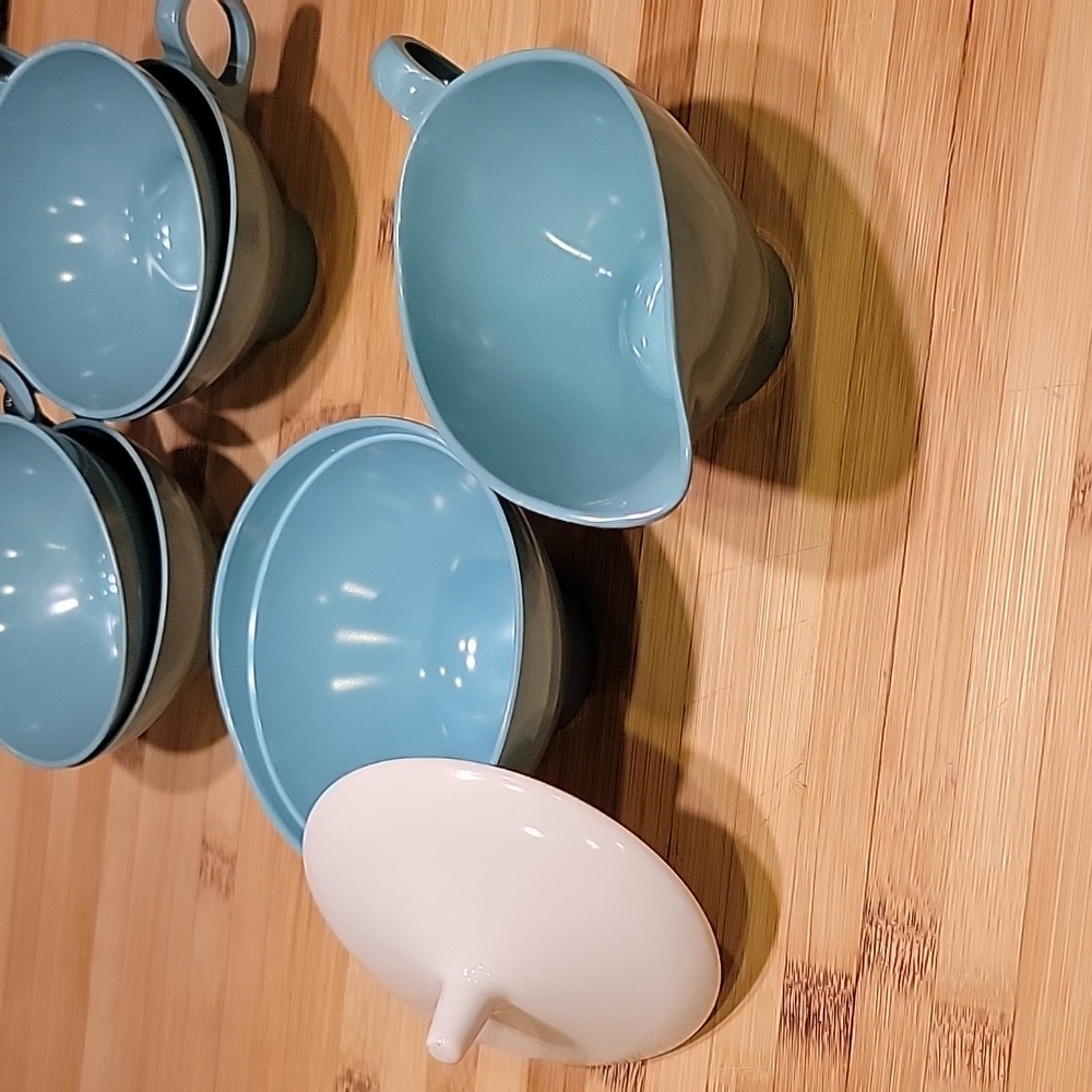 Vintage Boontonware Melamine Melmac Turquoise set - Picture 5 of 5